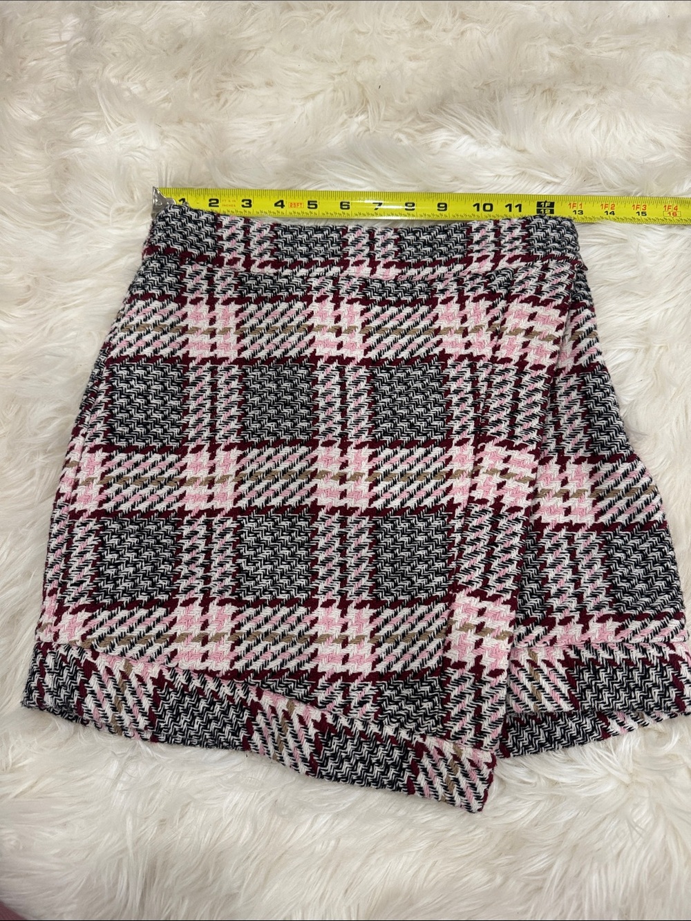 Forever 21 Plaid Pink and Black Tweed Mini Skirt